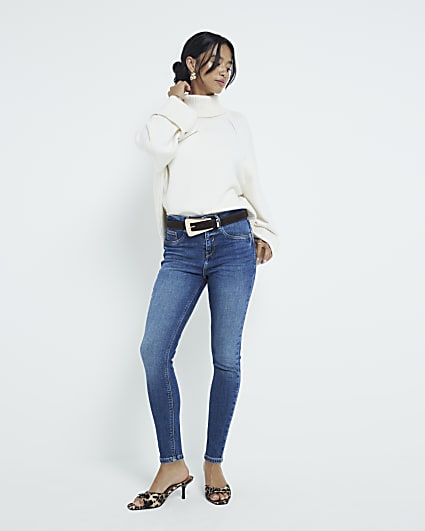 Petite Blue Bum Sculpt Molly Skinny Jeans