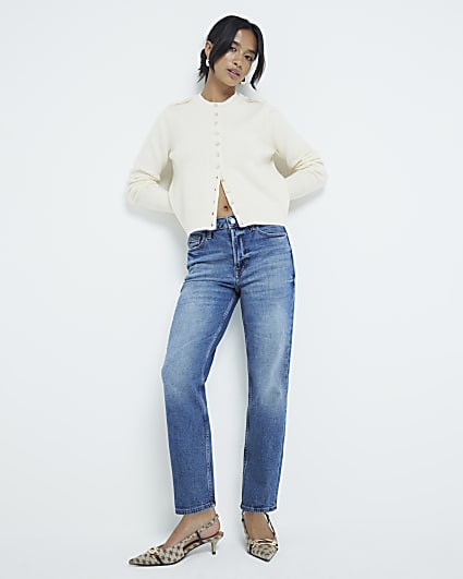 Petite Blue High Waisted Slim Fit Jeans