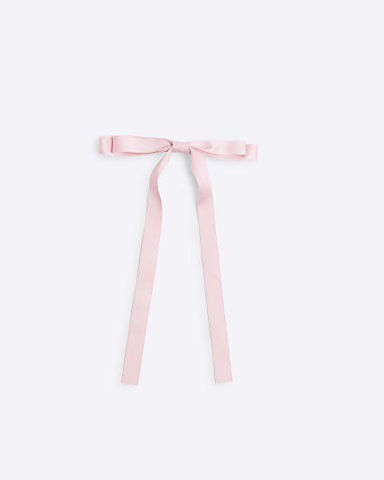 Pink skinny bow hair clip