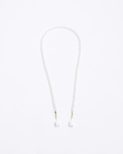 Cream Pearl Earphone Chain