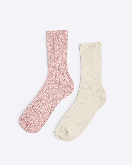 Pink Chunky Knit Socks Set