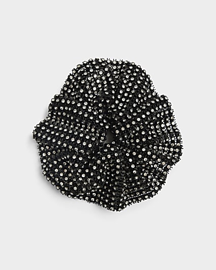 Black Crystal Stone Scrunchie