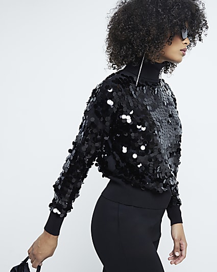 Black Sequin Jumper