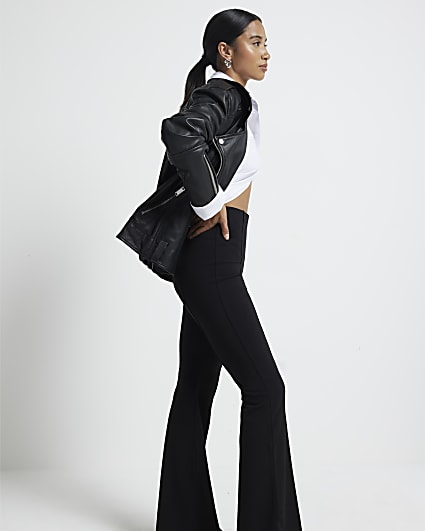 Petite Black Bootcut Trousers