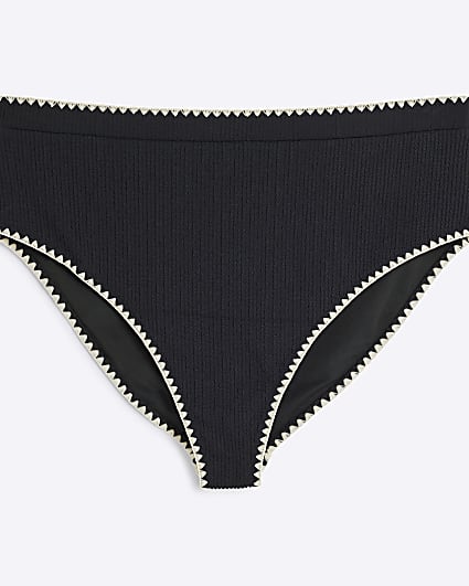 Black Whipstitch High Waisted Bottoms