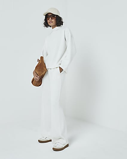 Cream Sweatshirt and Trousers Set