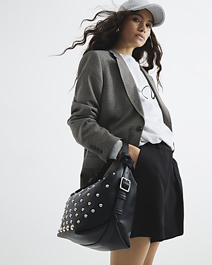 Black Stud Shoulder Bag