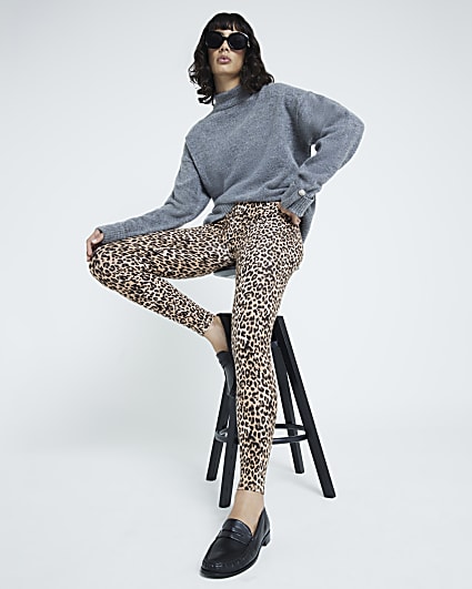 Brown High waisted Leopard Leggings