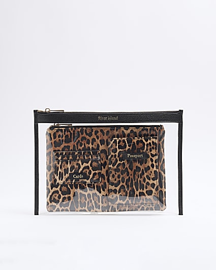 Brown Leopard Travel Wallet Bundle