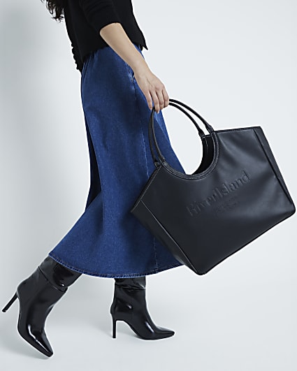 Black 'River Island' Embossed Shopper bag