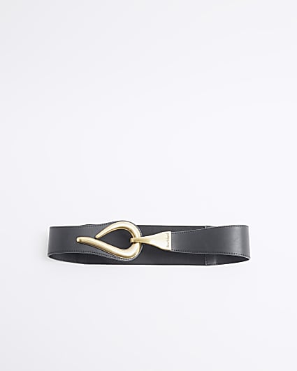 Black large clip waist belt