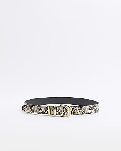 Brown snakeskin belt