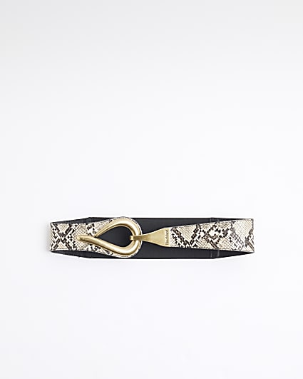 Brown snake skin waist belt