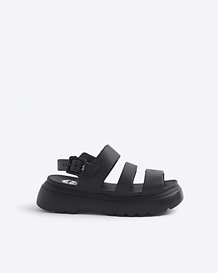 Black Chunky Strapped Sandal