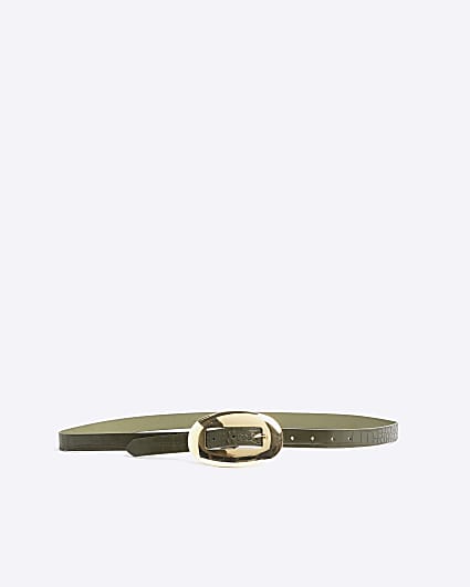 Green Oval Buckle Belt