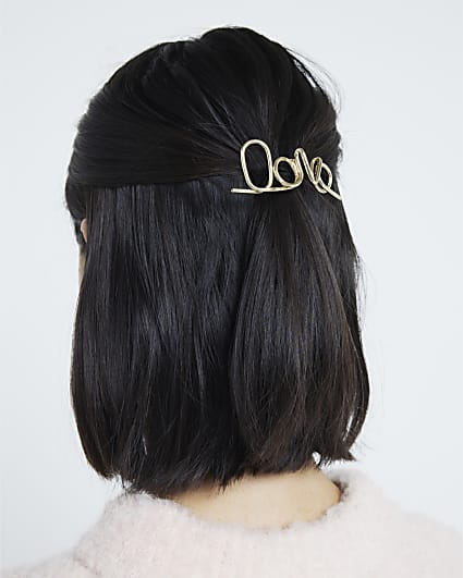 Gold Love Ponytail Clip