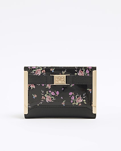 Black Floral Purse