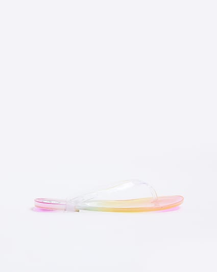 Pink ombre jelly flip flop sandals