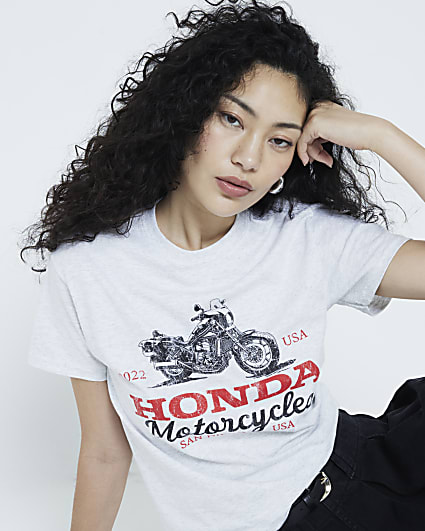 Grey Honda Bike Boyfriend T-shirt