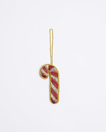 Red Candy Cane Zari Decoration