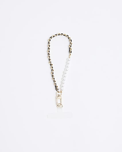 Gold Beaded Phone Chain