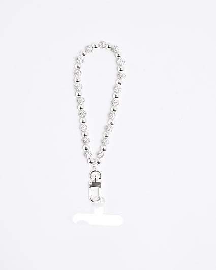 Silver Diamante Phone Chain