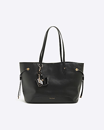 Black Side Tie RI Shopper Bag