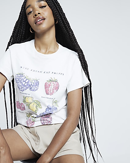 Stone Graphic Fruit Boyfriend T-shirt