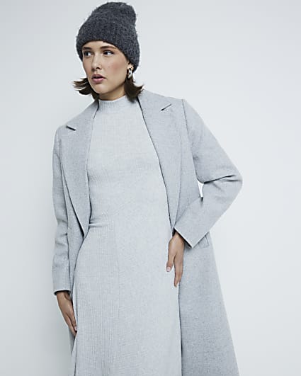 Grey Long Sleeve Cosy Bodycon Maxi Dress