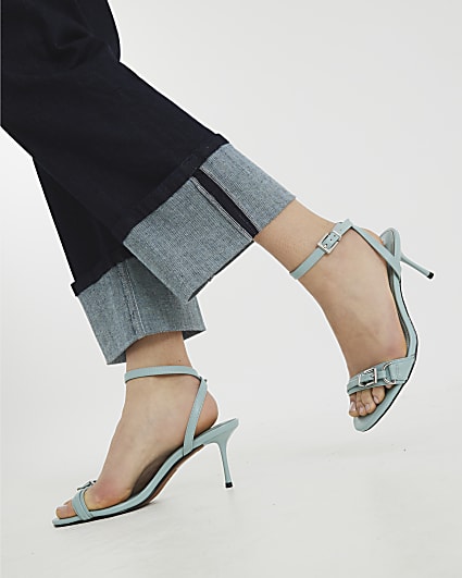 Blue Buckle Heeled Sandals