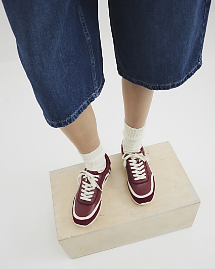 Red Lace Up Trainers