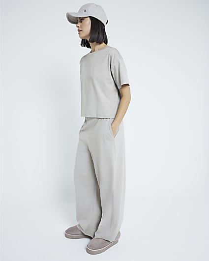 Grey Short Sleeved T-shirt and Trousers Set