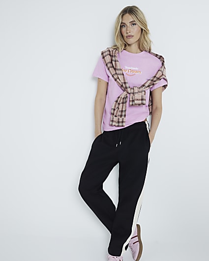 Pink ice cream print boyfriend t-shirt