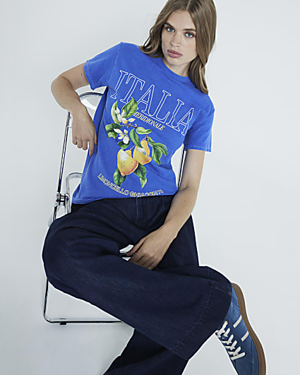 Blue Italia Lemon graphic t-shirt