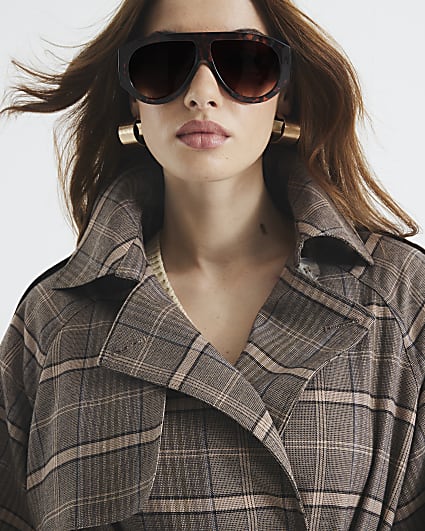 Tortoiseshell Chunky Aviator Sunglasses