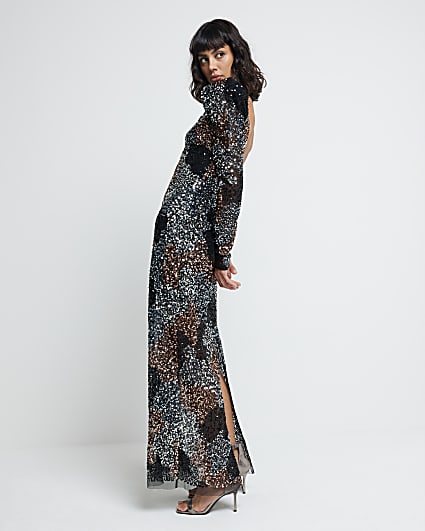 Black Embellished Maxi Dress