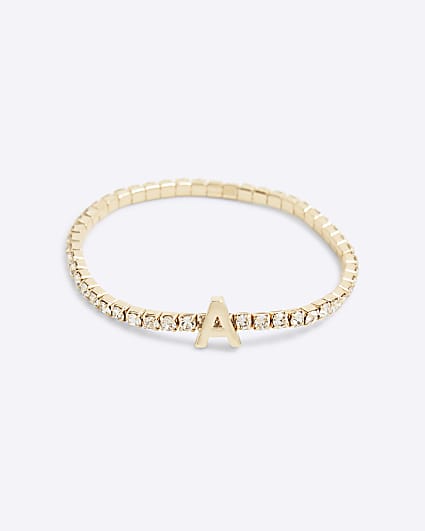 Gold Initial A Bracelet