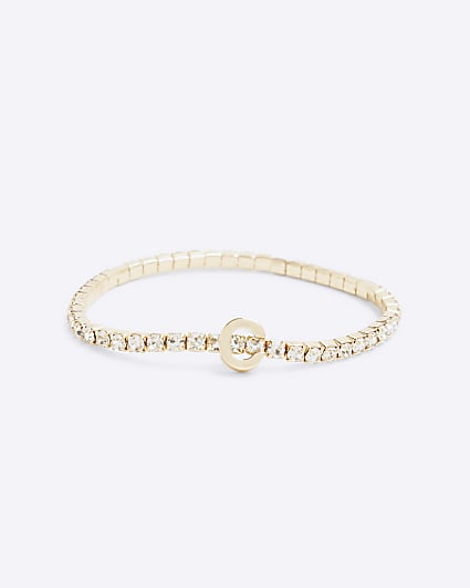 Gold Initial C Bracelet