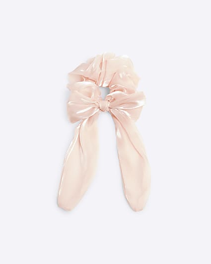 Pink Metallic Chiffon Bow