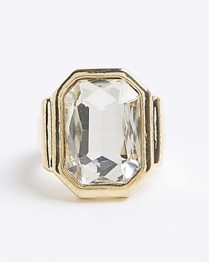 Gold Crystal Cocktail Ring