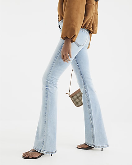 Blue Bootcut Mid Rise Jeans