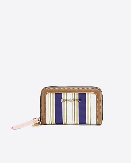 Blue Stripe Charm Purse