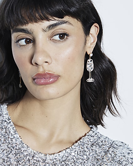 Silver Cocktail Drop Earrings