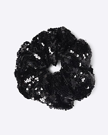 Black Sequin Scrunchie