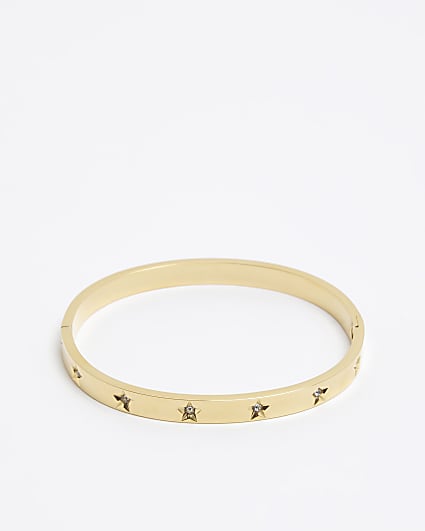 Gold Star Bangle Bracelet