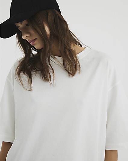 White Short Sleeve Boyfriend T-Shirt