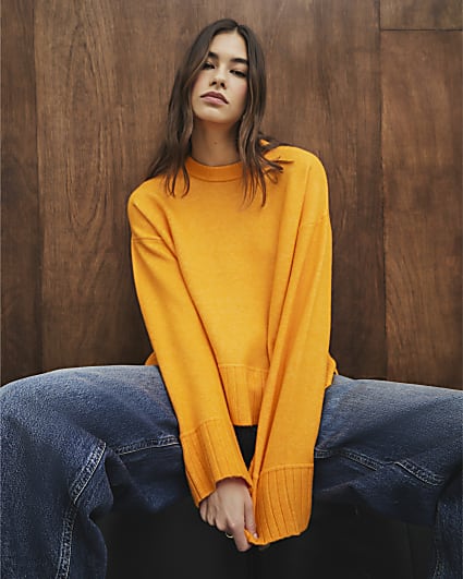 Orange Ribbed Jumper