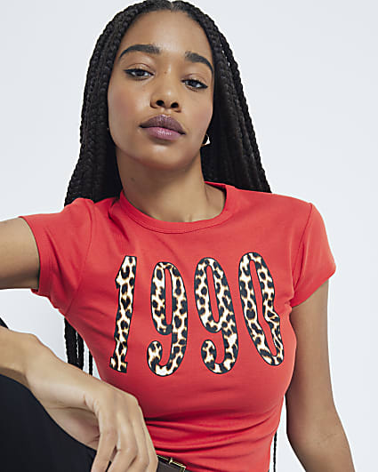 Red 1990 Leopard Baby T-Shirt