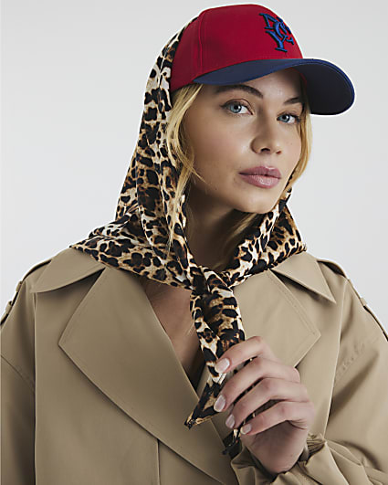 Multi Coloured Leopard Scarf And Cap