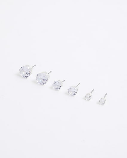 Silver 3 Pack Stud Earrings